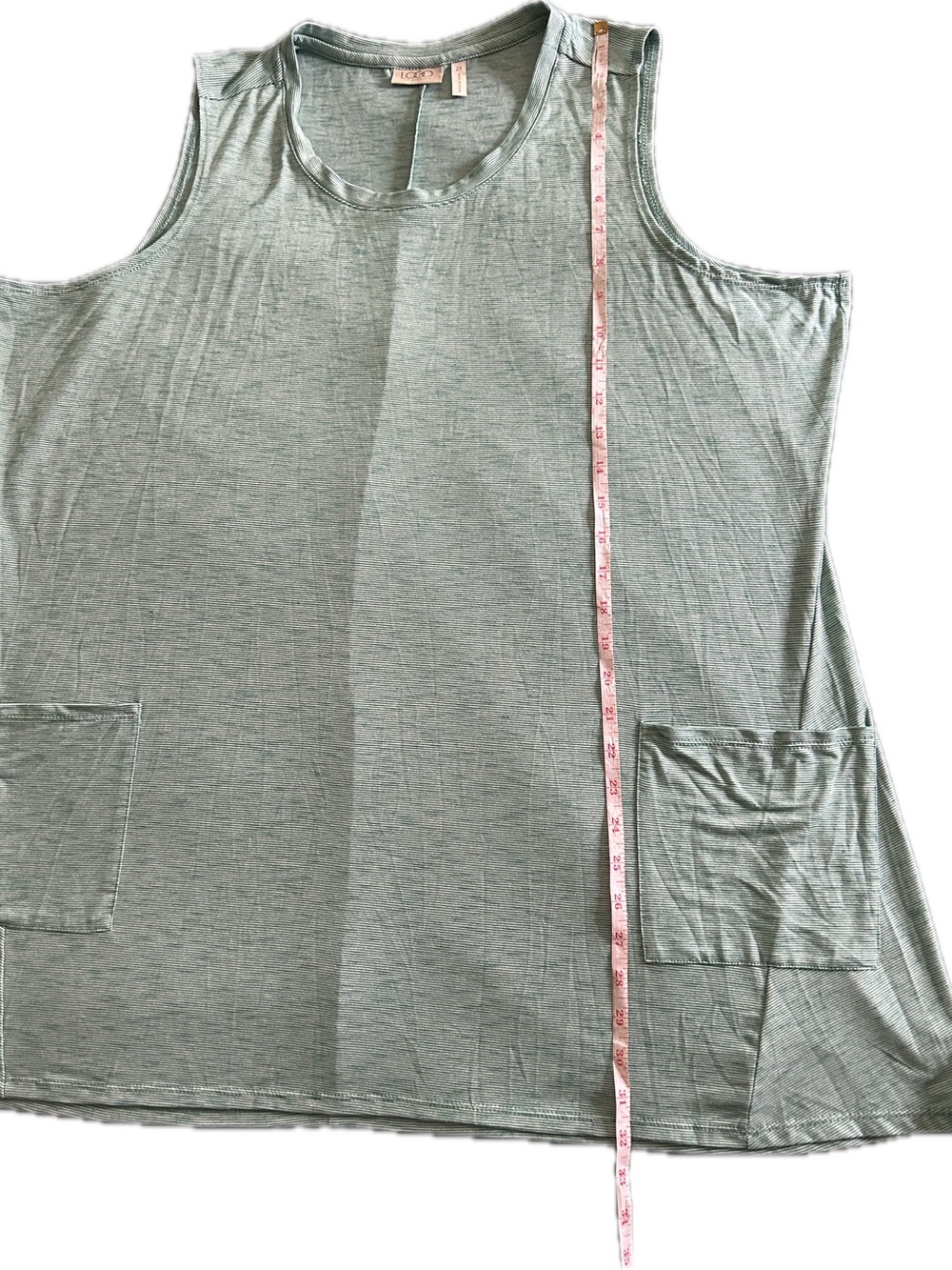 LOGO by Lori Goldstein Sleeveless Tunic Tank in Sage Green - Picture 4 of 6